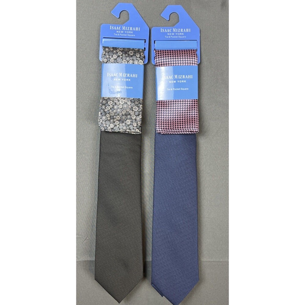 Isaac Mizrahi Tie & Pocket Square Lot - Picture 1 of 3